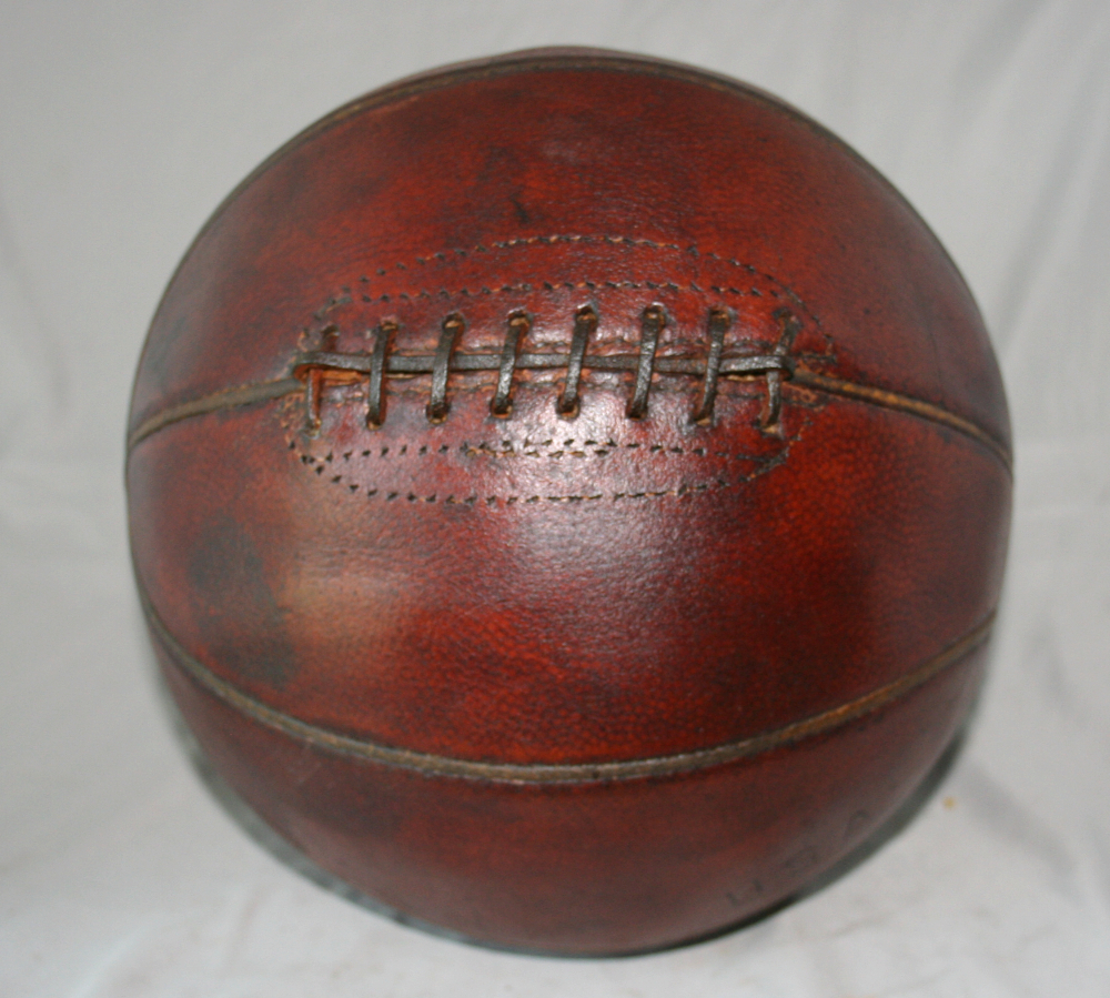 Early Laced Basketball/Early 1900s Spalding Crescent Catchers Mitt